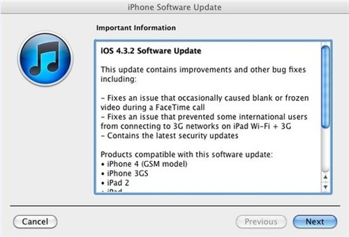 iPad/iPhone系统升级苹果发iOS 4.3.2 