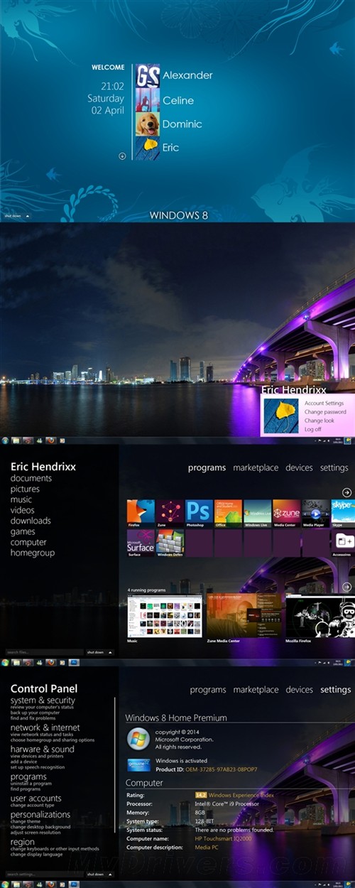 借鉴Zune HD和WP7！Win8终极概念图赏 