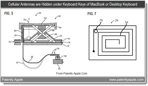 苹果申请专利 将笔记本天线置于键盘之中 