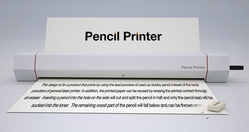 未来新概念！环保的铅笔打印机可擦写 