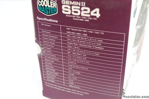 优异下压式散热器 酷冷GeminII S524  