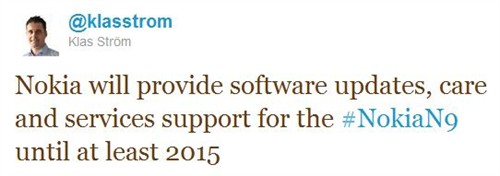 坑爹呢？诺基亚承诺N9至少支持到2015 