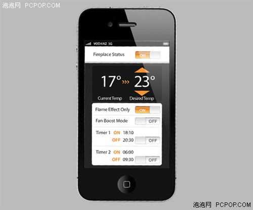 小资家庭冬日必备：手机控温燃气壁炉 