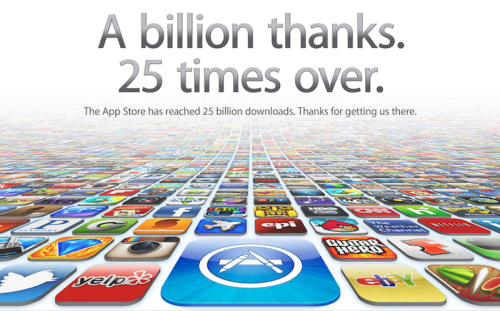 苹果App Store昨日达到250亿次下载量