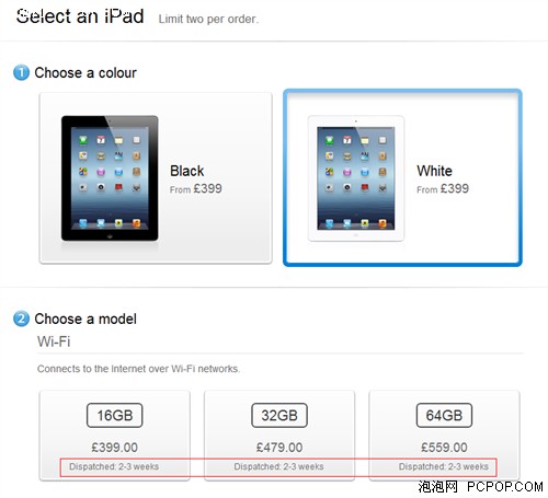 新iPad预定太火爆 英国送货推迟2-3周