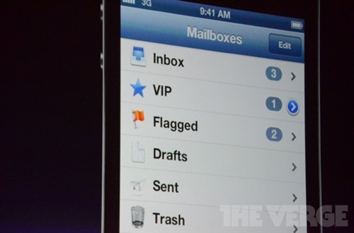 iOS 6邮件VIP功能 重要信件将高亮提示 