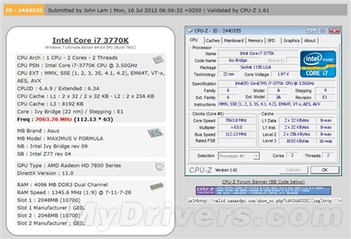 Core i7-3770K开盖超频成功突破7GHz! 