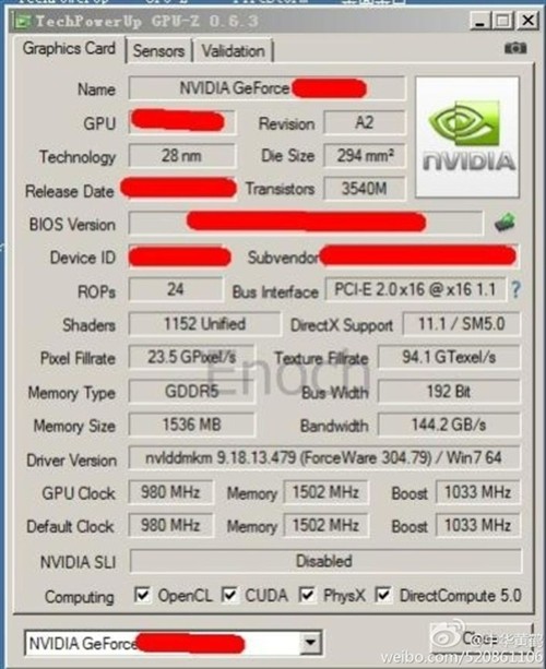 GTX 660 GPU-Z截图首曝:阉割版660 Ti 