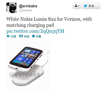 诺基亚Lumia822白色款官方图已遭曝光 