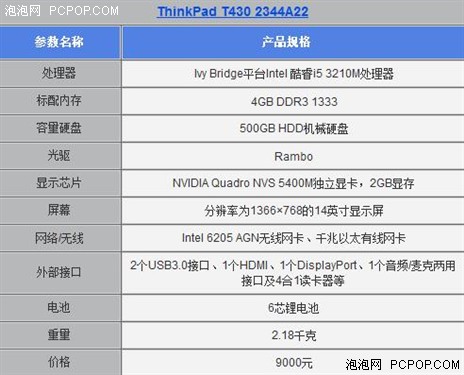 i5芯+图形显卡 ThinkPad T430售9000 