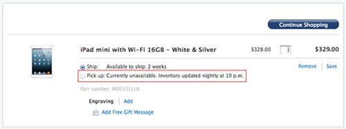 iPad mini可网上预订并次日到店自提! 
