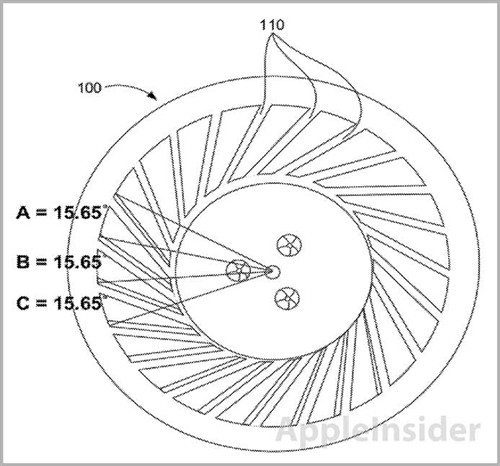 苹果获准MBP非对称散热风扇设计专利! 