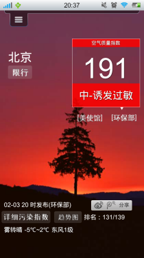 污染随时知 Android城市空气质量监控 