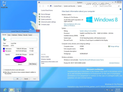 Windows 8.1 bulid 9374泄露 