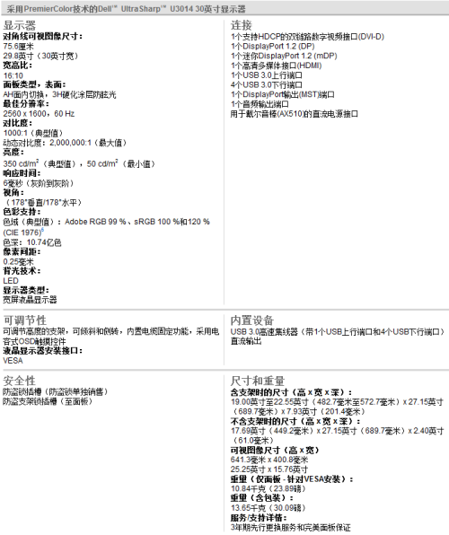 民用专业绘图机皇 戴尔U3014液晶评测 