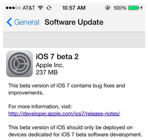 改善电池续航 苹果公布iOS7 Beta2版本 