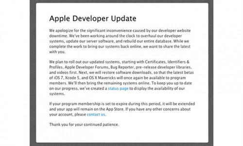 通报状态！苹果开发者网站增加新页面 