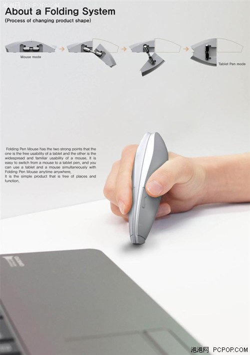 可当平板触控笔使用的折叠鼠标亮相 