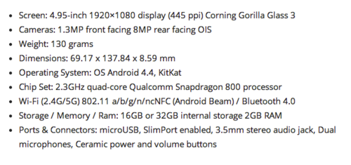 Nexus 5详细参数曝光 国外已开始预订 