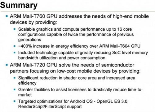 移动GPU新霸主！ARM推Mali-T760/T720 