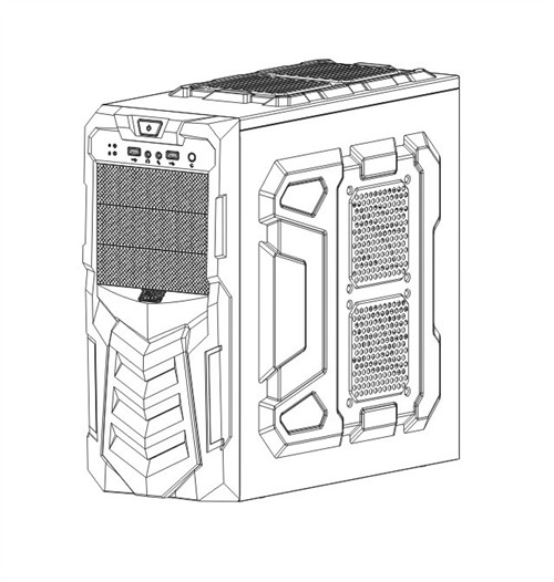 超频三散热机箱再添力作 铠甲设计图 