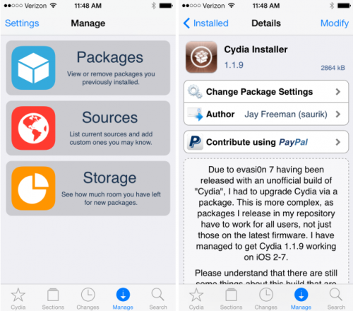 Cydia发布更新！换上iOS 7风格新界面 