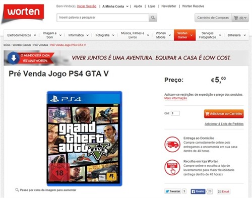 PS4版《GTA V》惊现零售网站 超低价预购 