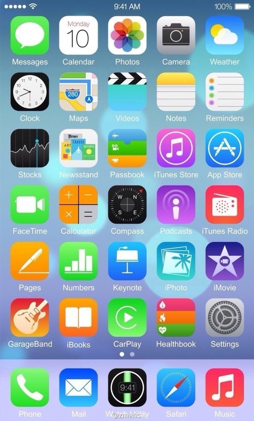 苹果iOS 8系统界面曝光 加入更多功能