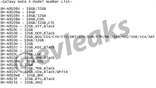 买水货要注意 传三星Note4有22种版本 