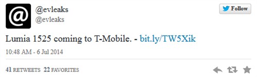 微软计划推T-Mobile版NOKIA Lumia1525 