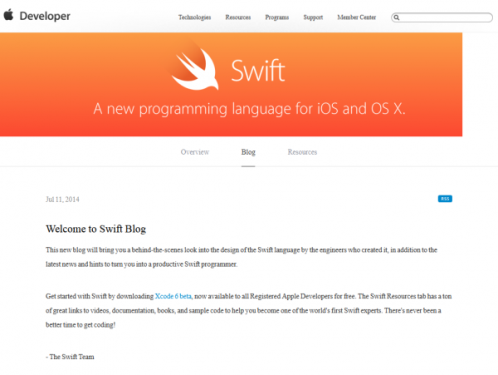 苹果推出新博客 宣传全新编程语言Swift 