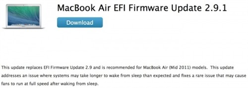 苹果重新发布2011年中MacBook Air的EFI 