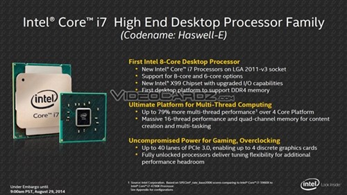 Haswell-E售价公布 旗舰依旧999美元 