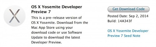 苹果发布OS X Yosemite第七开发预览版 