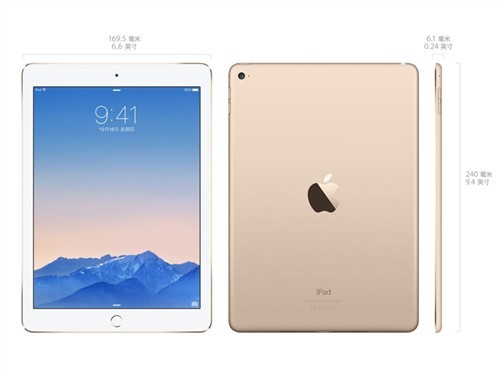 苹果 苹果 iPad Air2 MH0W2CH/A 9.7英寸平板电脑(A8X处理器/1G/16G/Wifi版/金色) 图片