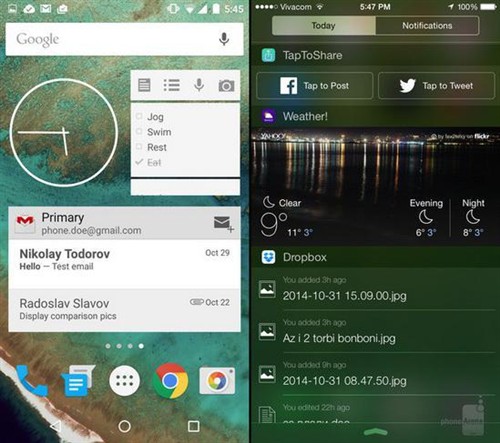 谁更好用？Android 5.0对比iOS 8.1 
