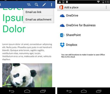 安卓Office升级 可编辑分享Dropbox文件 
