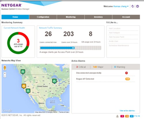 NETGEAR发布全国首个Wi-Fi SaaS服务管理平台