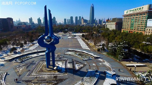 航拍济南雪后晴空万里 摆脱雾霾侵袭_无人机