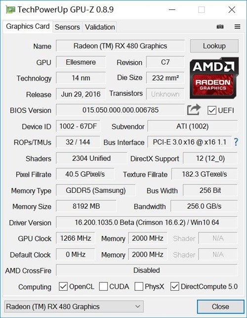 14nm北极星 AMD RX 480显卡首发评测 