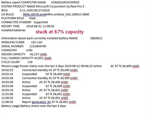 Surface Pro 3电池补丁导致电池又出问题 