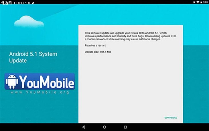 Nexus 10收到安卓5.1系统OTA升级推送 