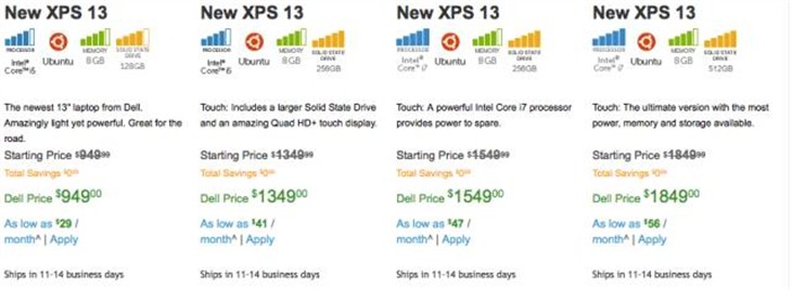 戴尔更新XPS 13 Developer Edition产品线