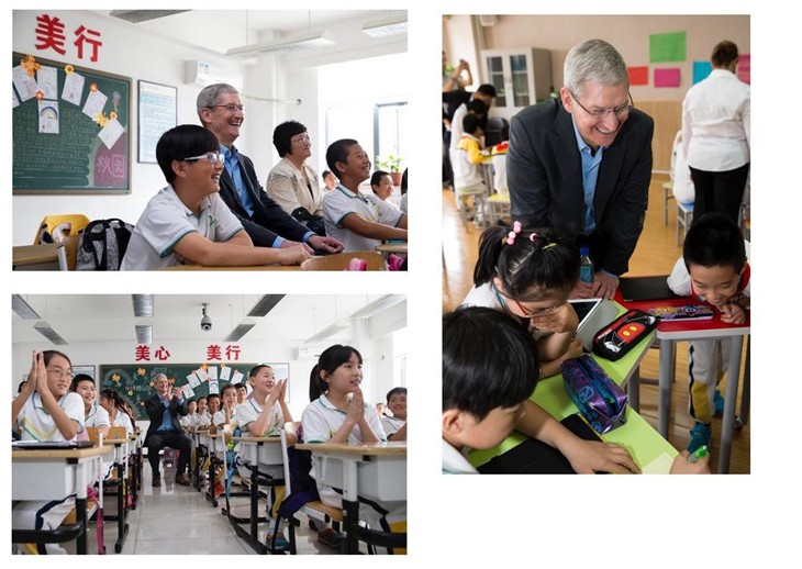 Tim Cook来中国 观摩iPad数字化教学课程 