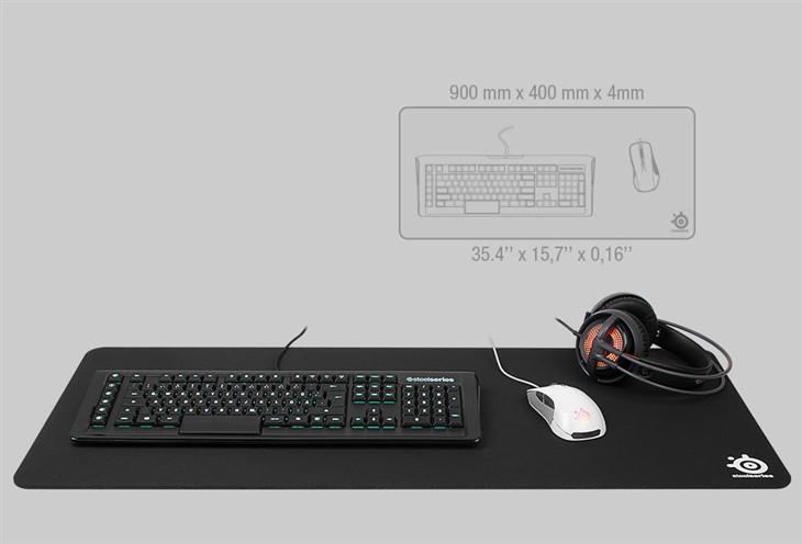 SteelSeries赛睿超大号QcK XXL鼠标垫 