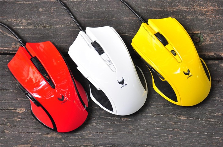 雷柏 V20游戏鼠标红,黄,白镜面版上市 