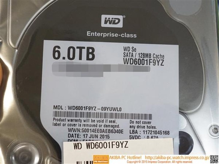 近日西部数据6TB Se硬盘开卖：价格略狠 