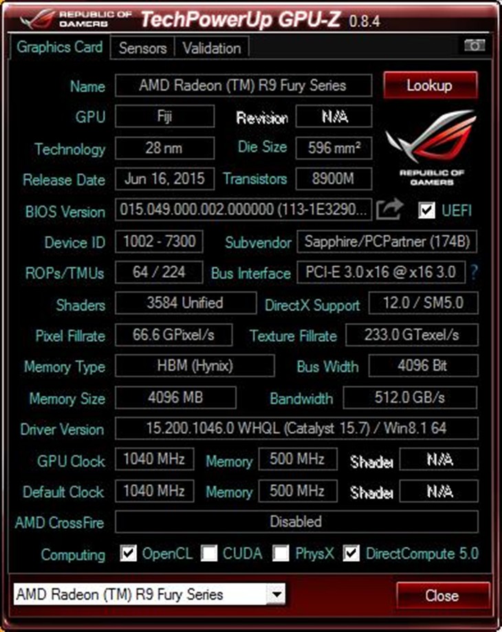 蓝宝石Radeon R9 Fury TRI-X首发评测 