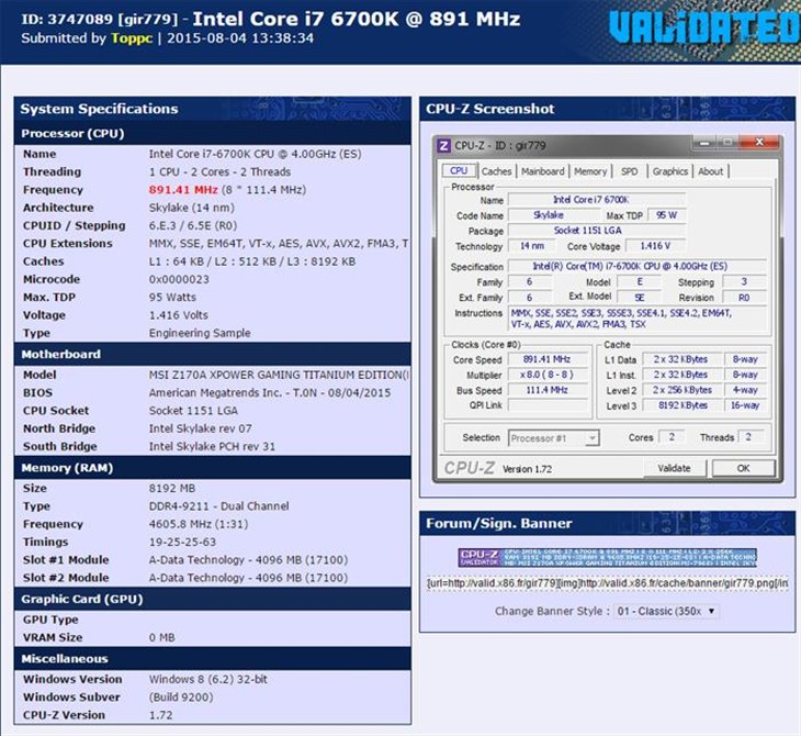 微星Z170A Xpower钛金主板创DDR4新纪录 