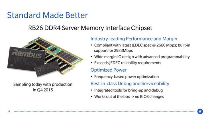 Rambus推出服务器级存储芯片源于DDR4 